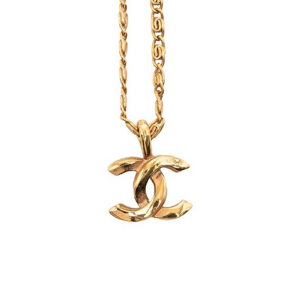 CHANEL Gold Logo Necklace